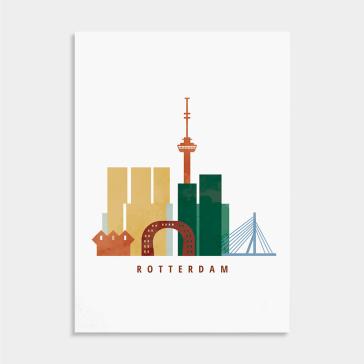 minimalistisch interieur met city illustrations