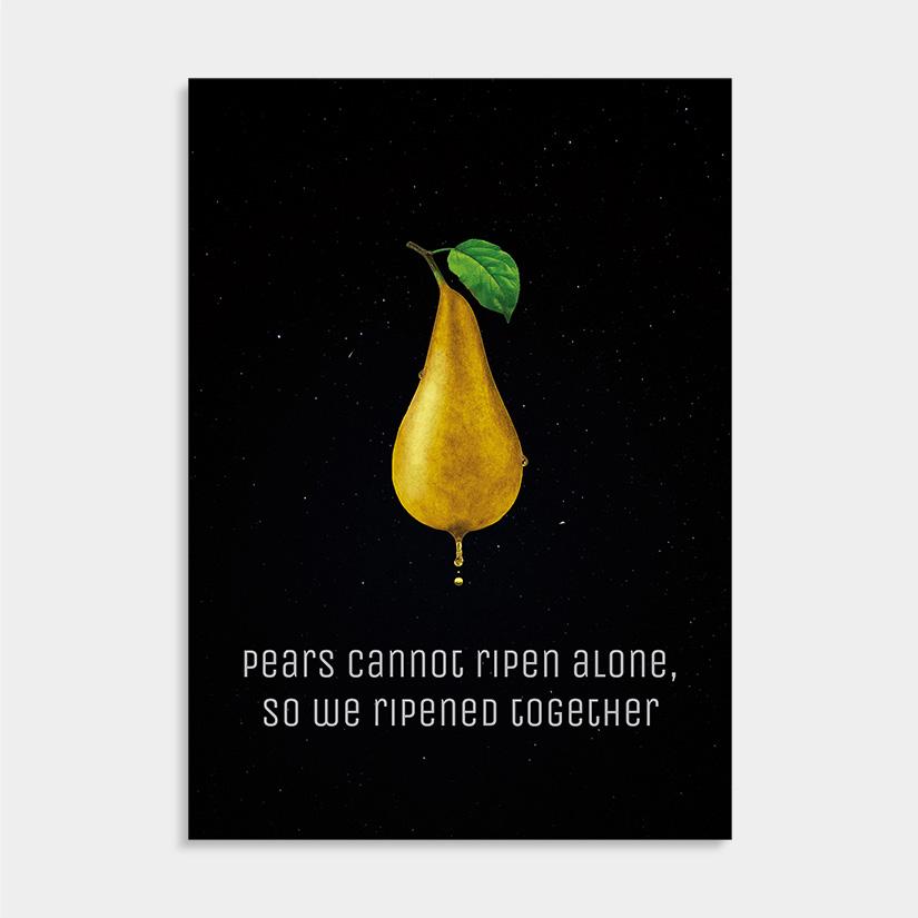 Pear muurornamenten goud peer