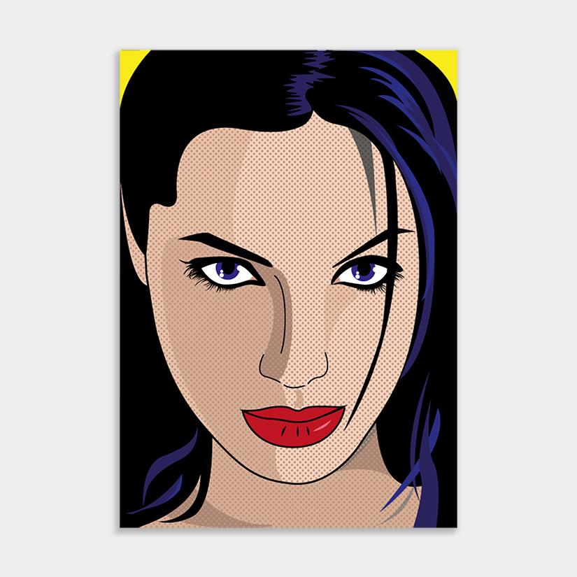 Angelina Jolie muurontwerp pop-art