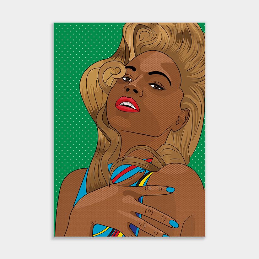 Beyonce muurversiering pop art zangeres