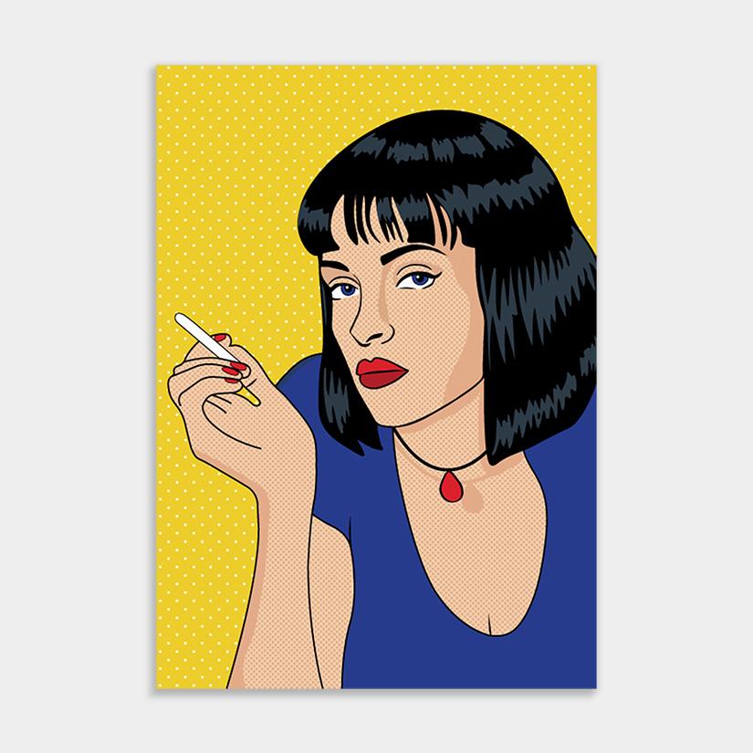 Pulp Fiction muurdecoratie pop art