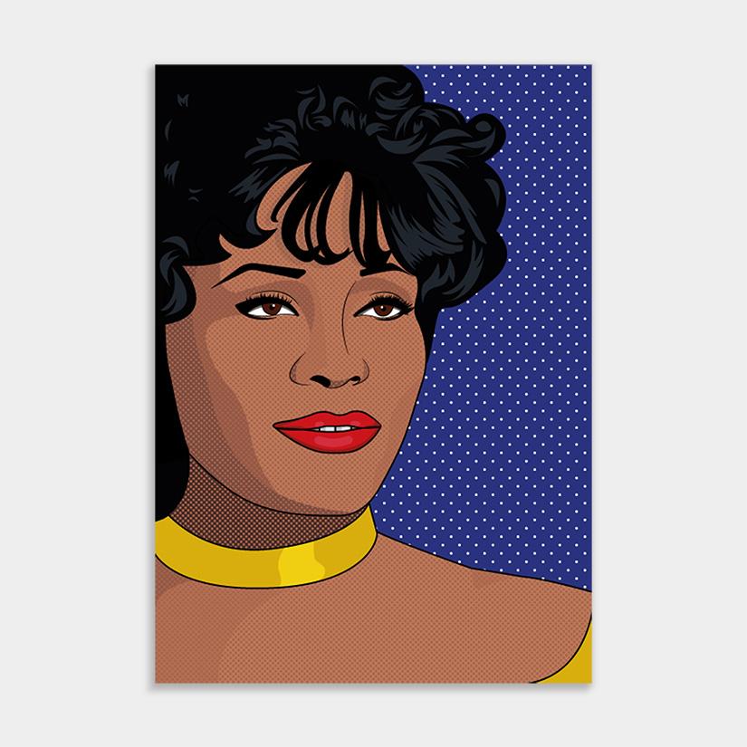 Whitney Houston pop muurdecor wandbekleding